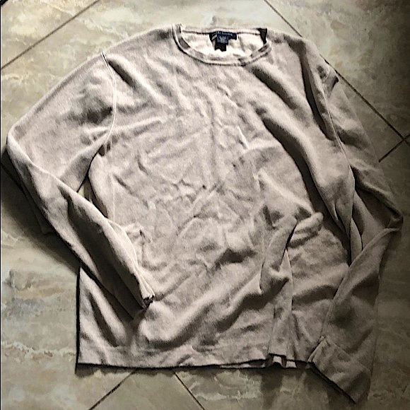 Lightweight neutral crew neck sweater in cotton - Picture 1 of 6